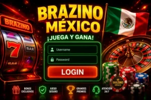 Banner de Brazino México con login y ruleta casino